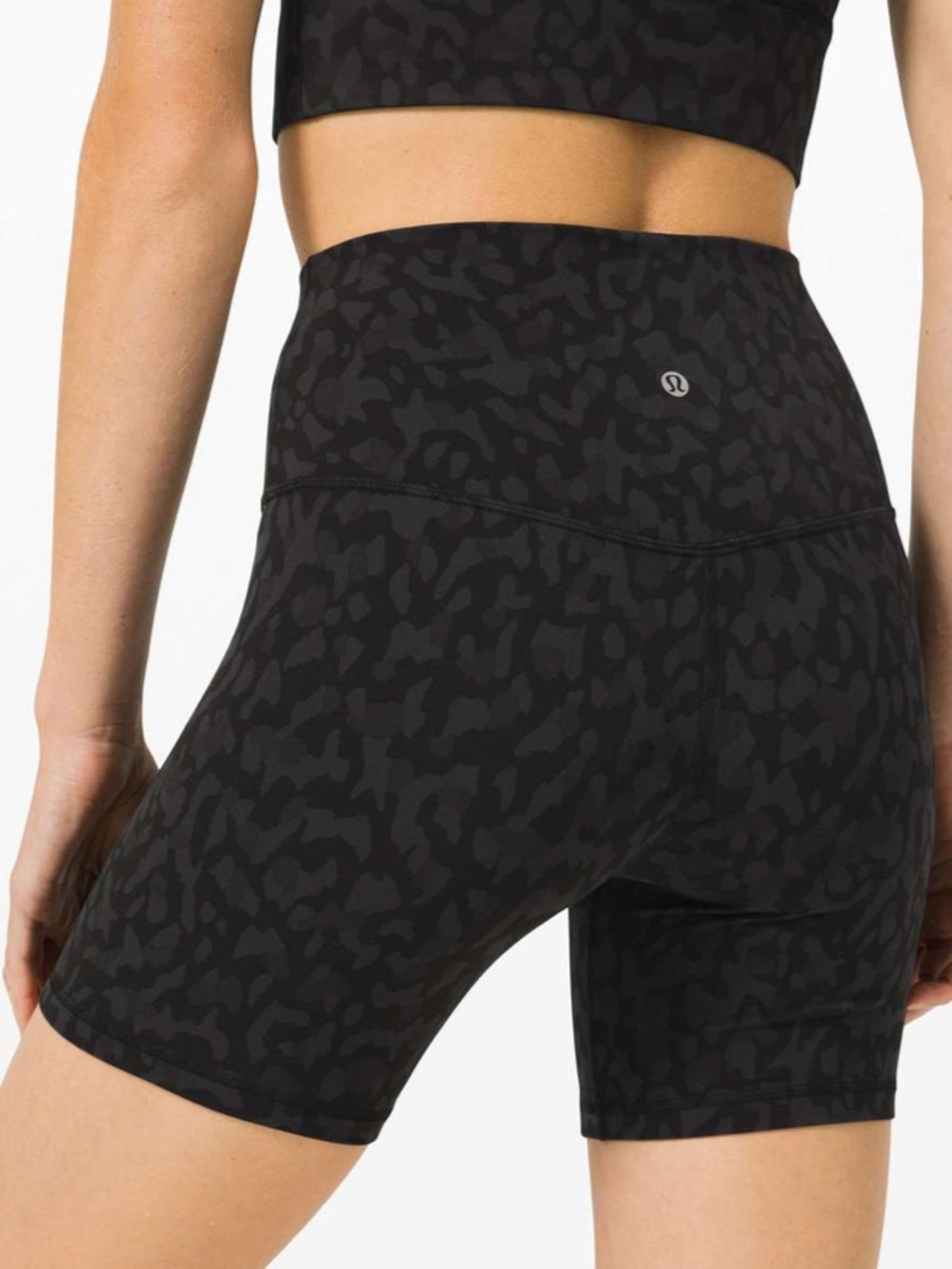 Lululemon Align Short 6" - Camo Deep Coal Multi / Black - Size 6